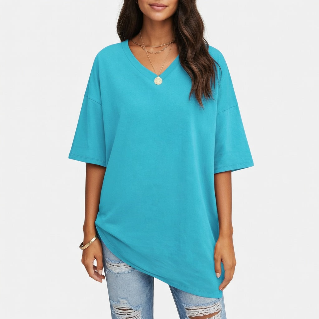 Evelien Top – Comfortabele Katoenen Dames Top met V-hals