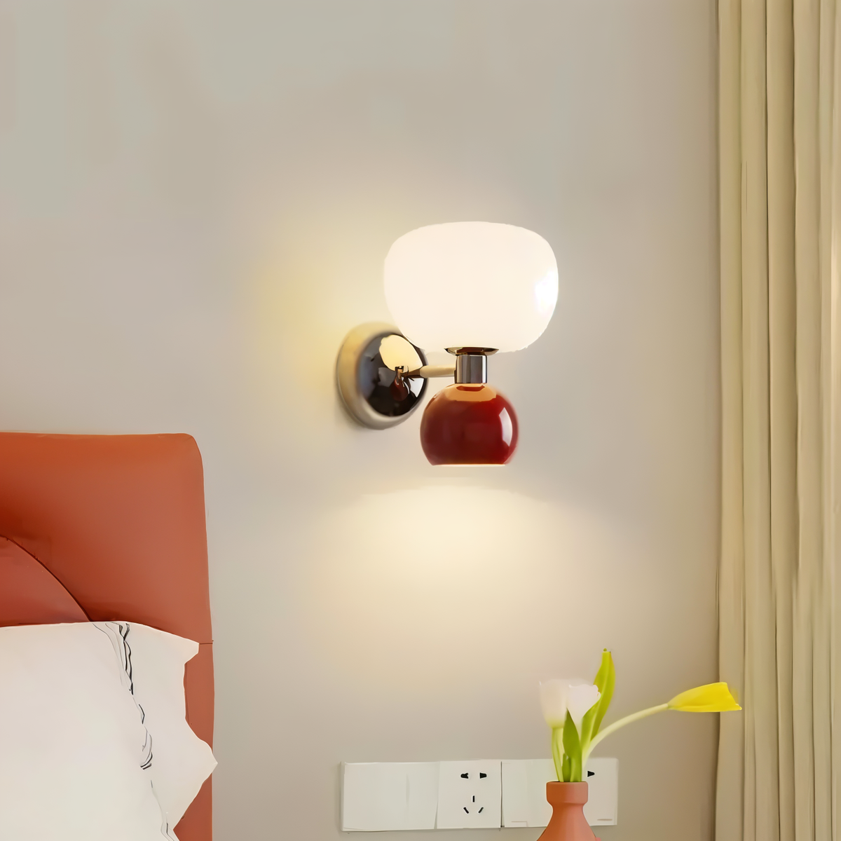 PompoenLicht LED Wandlamp met Draaiknop voor Sfeervolle Verlichting
