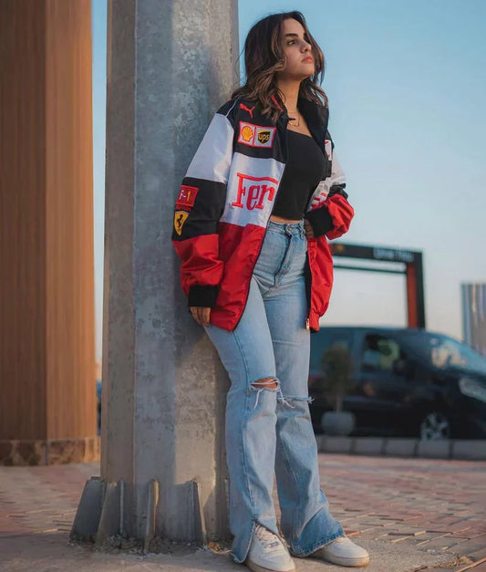Veyronis Unisex Racerjack – Vintage Sportstijl en Oversized Pasvorm