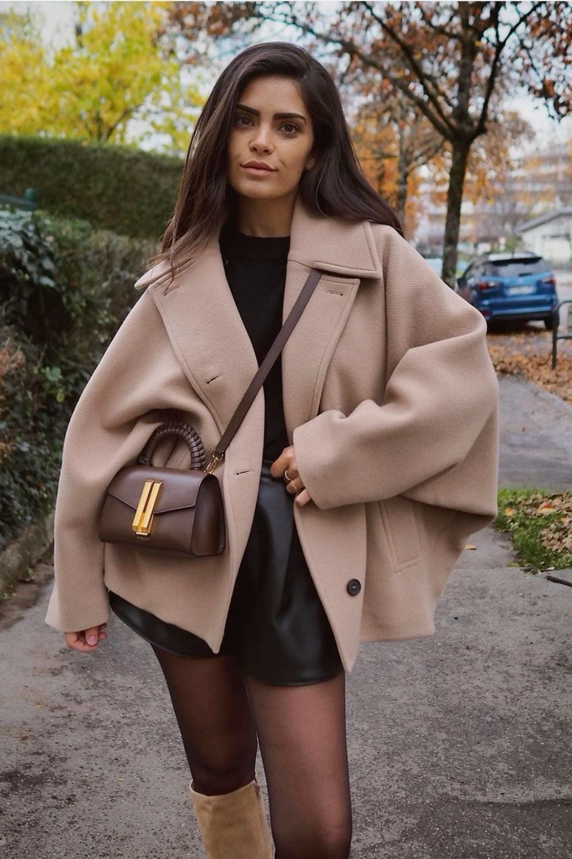 Lieke Dames Mantel – Oversized Double-Breasted Jas voor Herfst en Winter