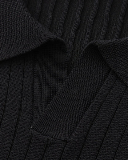 Heren Poloshirt met Fijnrib en Open Kraag voor Zomer