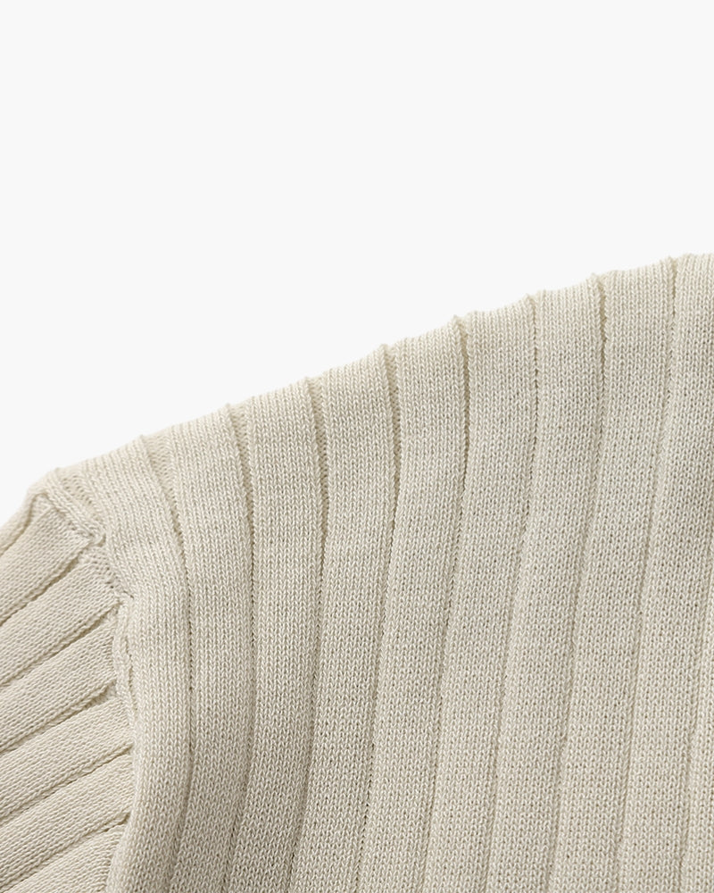 Heren Poloshirt met Fijnrib en Open Kraag voor Zomer