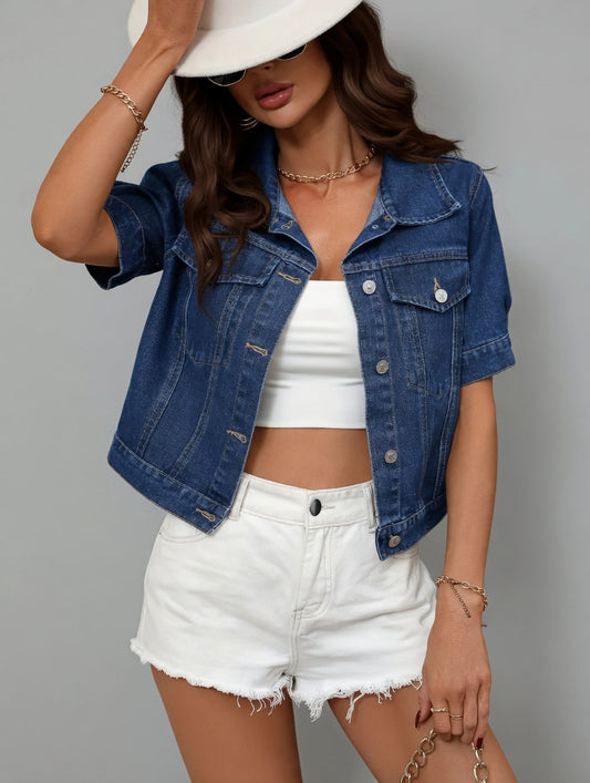 DenimBreeze Dames Jack met Korte Mouwen en Relaxte Pasvorm