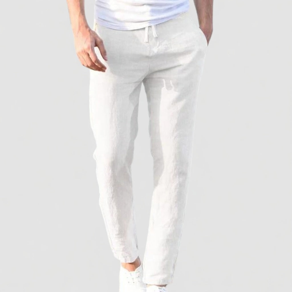 Luchtige Linnen Heren Broek met Trekkoord – Zomerse Comfort Fit
