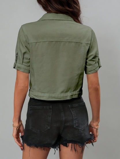 DenimBreeze Dames Jack met Korte Mouwen en Relaxte Pasvorm