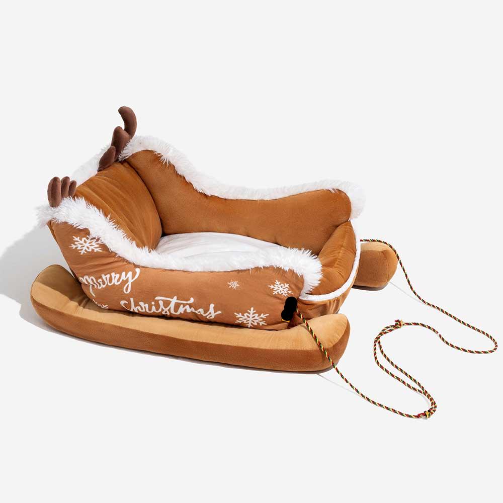 Kerst Hondenbed in Sledevorm met Antislipbodem, S, M en L