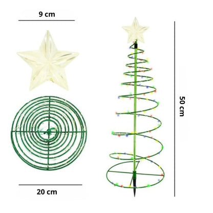 Solar LED Kerstboom 50 cm – Draadloze Tuinverlichting op Zonne-energie