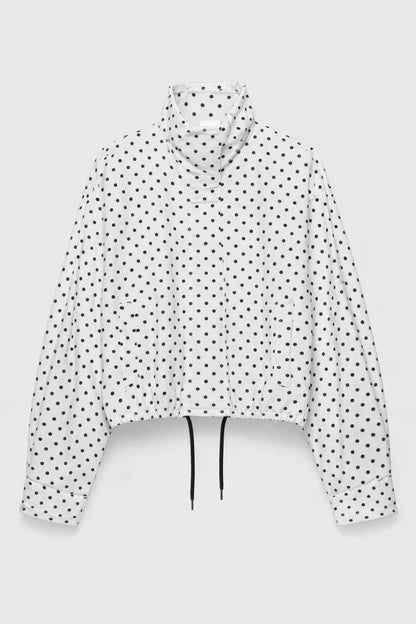 DotLuxe Polkadot Hoodie met Trekkoord en Casual Pasvorm Dames