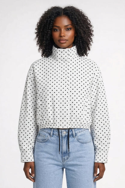 DotLuxe Polkadot Hoodie met Trekkoord en Casual Pasvorm Dames