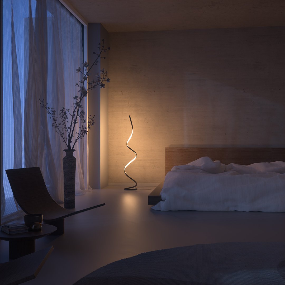 Spira Vloerlamp – Moderne Sculpturale LED Designlamp