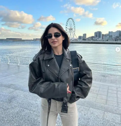 Nova | Dames Leren Oversized Jas met Moderne Uitstraling