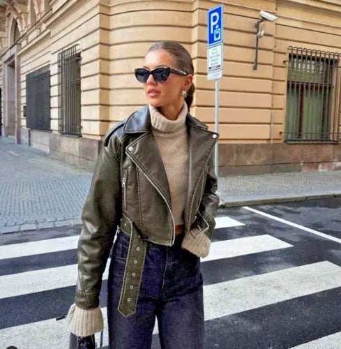 Nova | Dames Leren Oversized Jas met Moderne Uitstraling