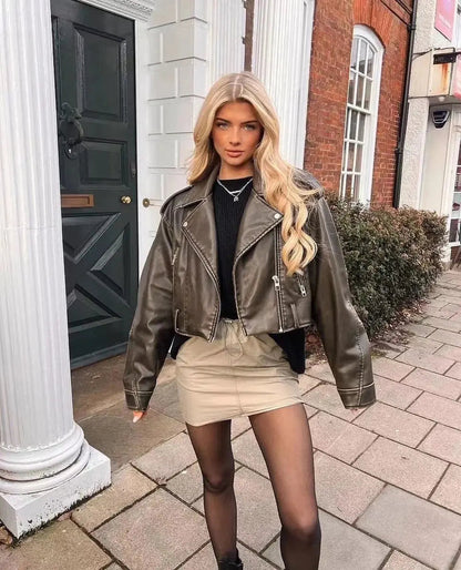 Nova | Dames Leren Oversized Jas met Moderne Uitstraling