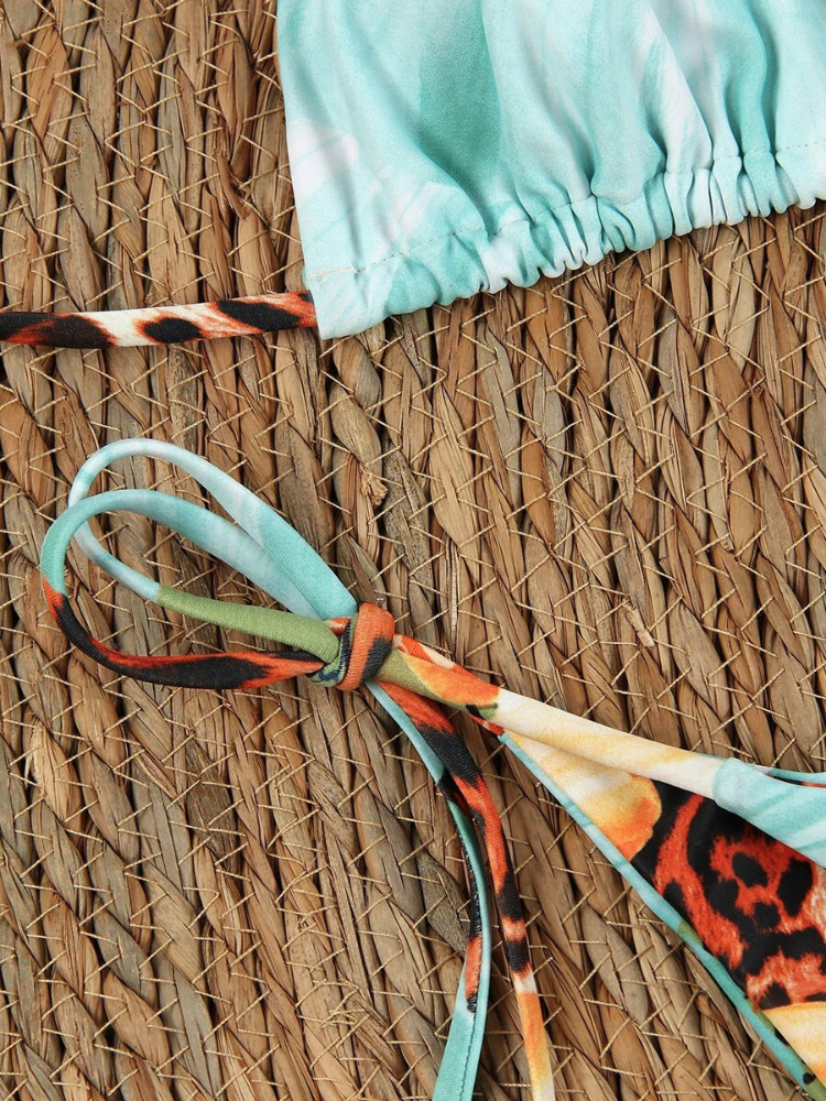 Maréa Dames Bikini Set met Tropische Print en Strandbroek