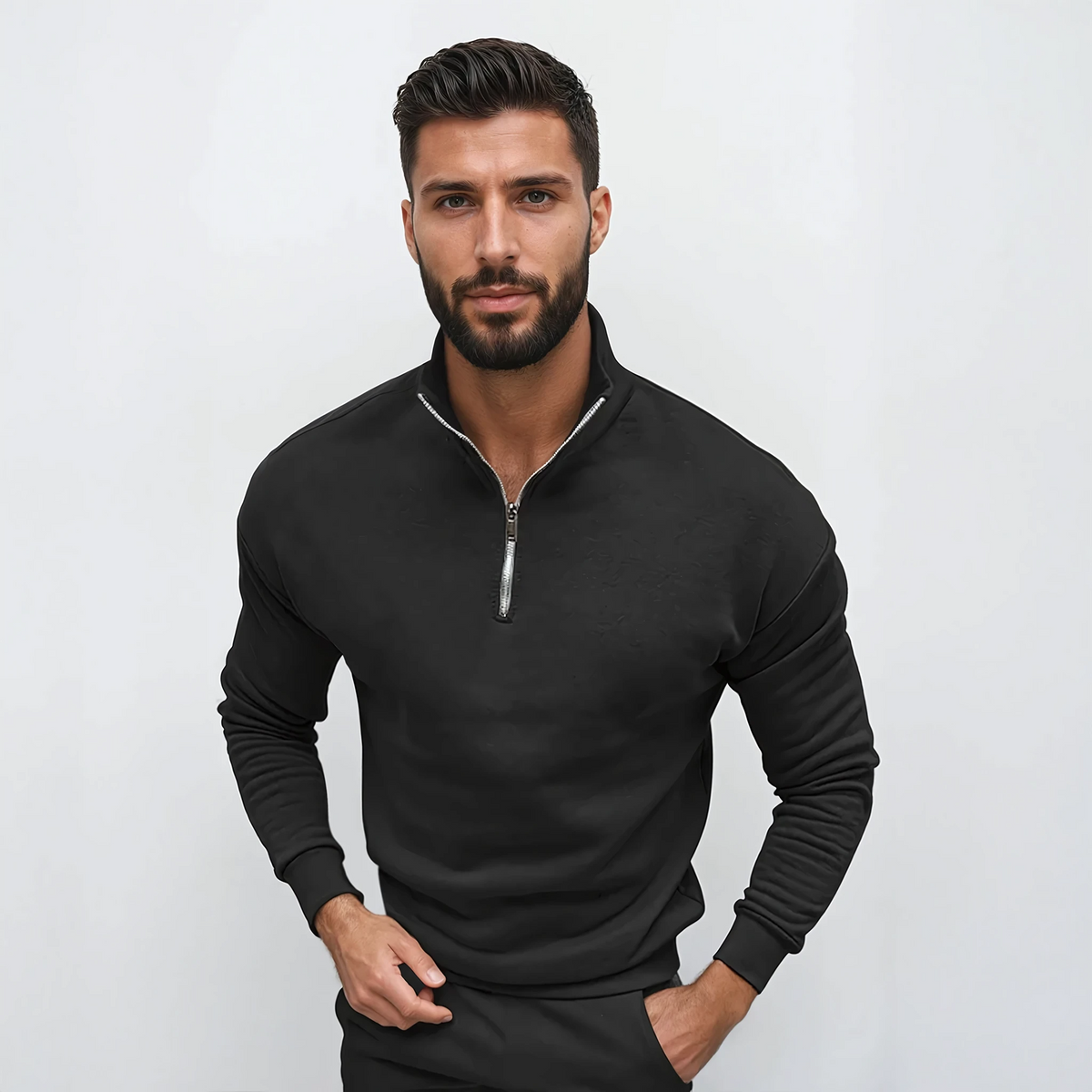 Luxe Heren Half-Zip Trui – Zacht, Modern en Veelzijdig