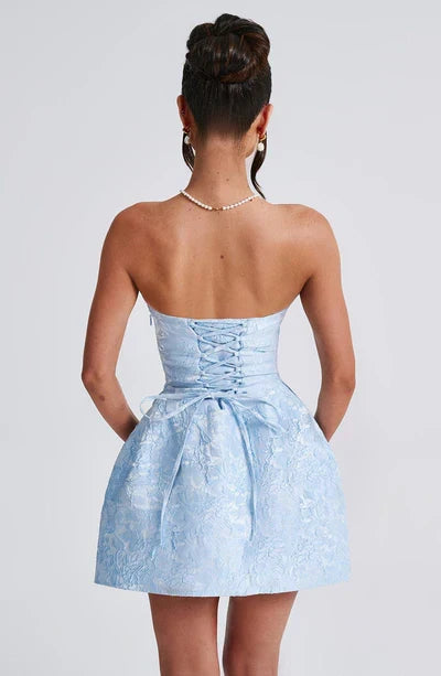 Juliette Dames Strapless Cocktailjurk met Strik – Mini