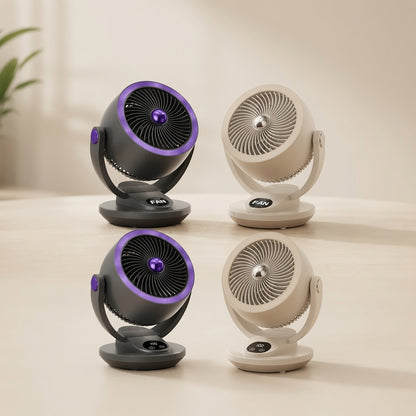 WindSfeer Compacte Tafelventilator Stil USB of Netvoeding 360° Luchtcirculatie