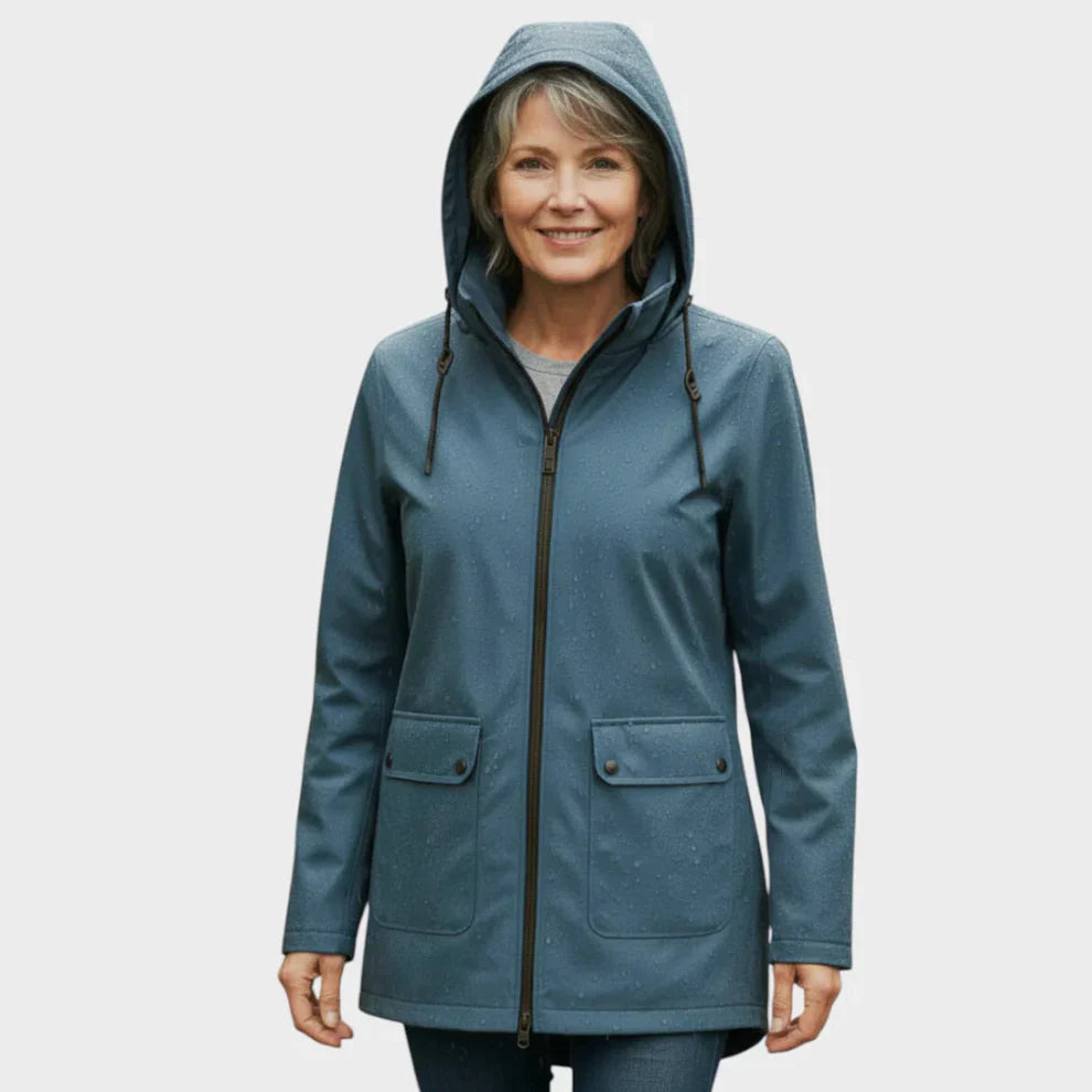 Elara Dames Regenjas – Elegante Jas met Verstelbare Taille