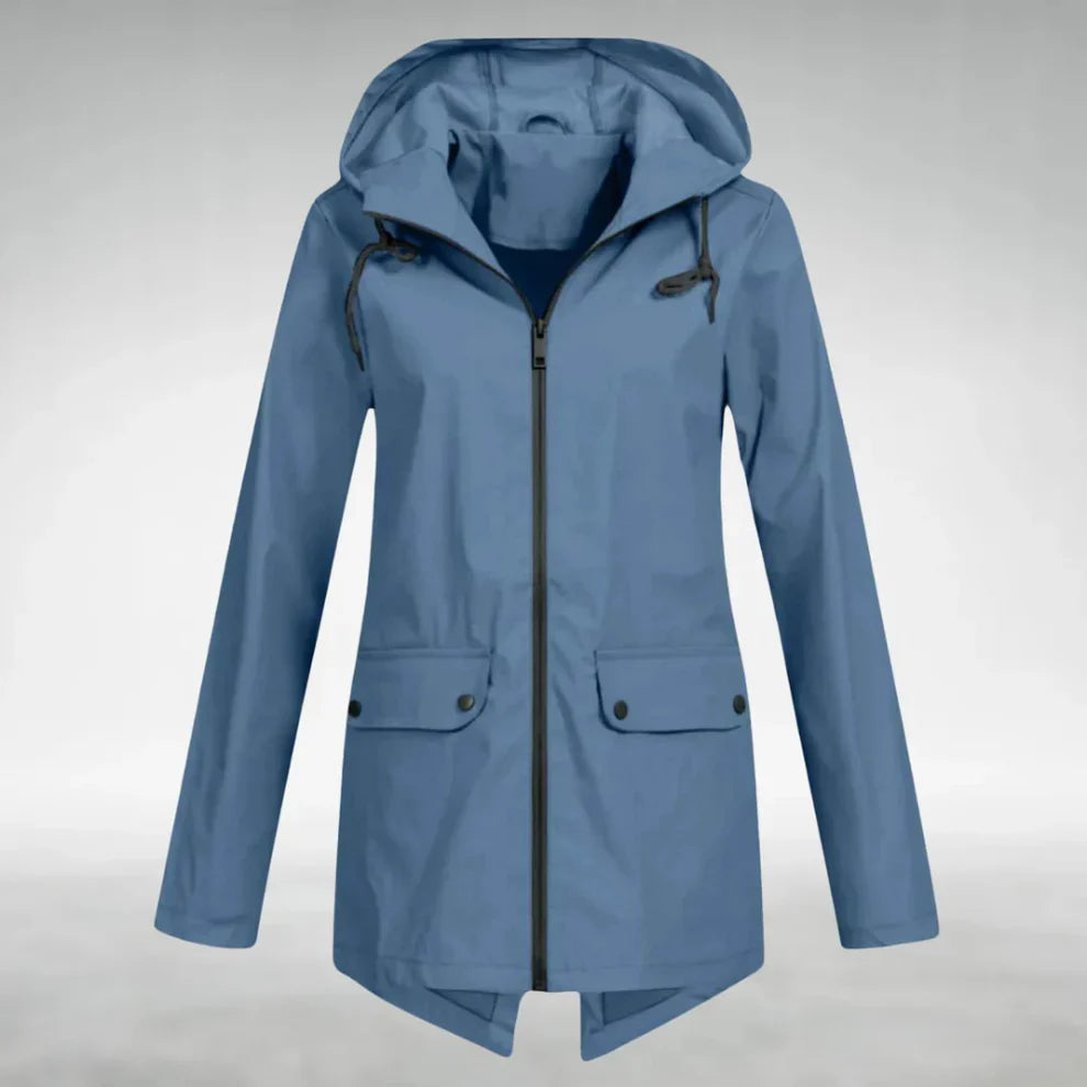 Elara Dames Regenjas – Elegante Jas met Verstelbare Taille