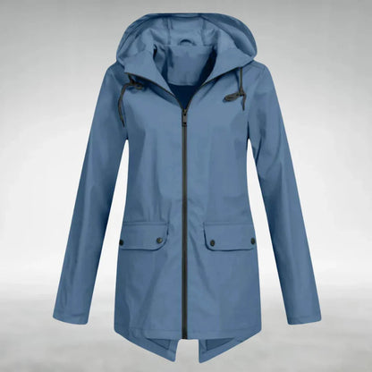 Elara Dames Regenjas – Elegante Jas met Verstelbare Taille