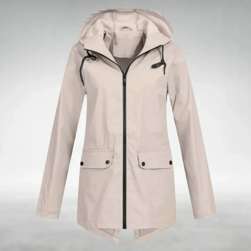 Elara Dames Regenjas – Elegante Jas met Verstelbare Taille