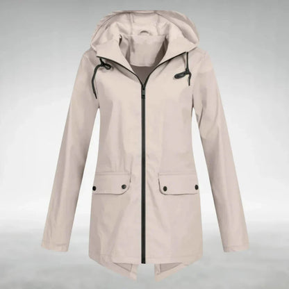 Elara Dames Regenjas – Elegante Jas met Verstelbare Taille