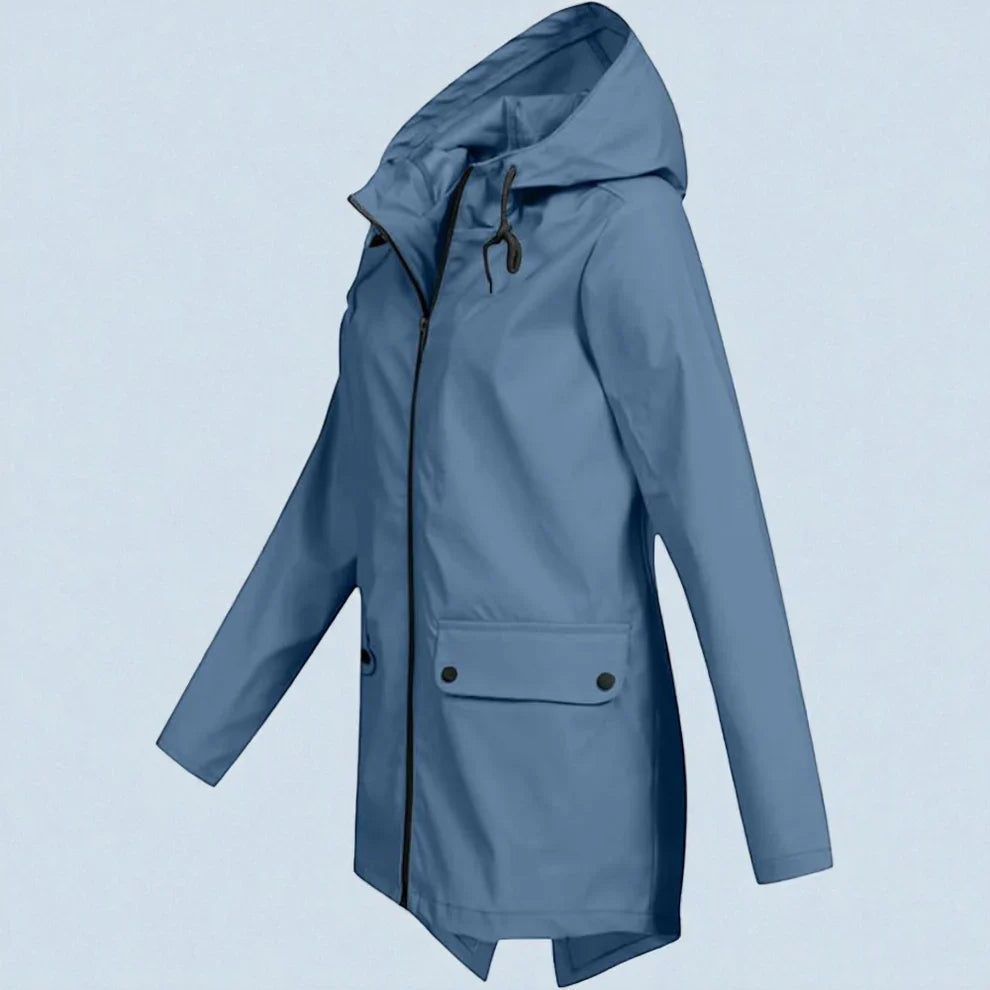 Elara Dames Regenjas – Elegante Jas met Verstelbare Taille