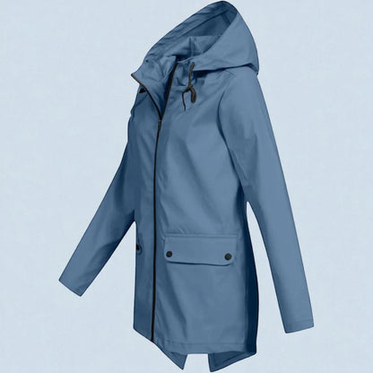 Elara Dames Regenjas – Elegante Jas met Verstelbare Taille