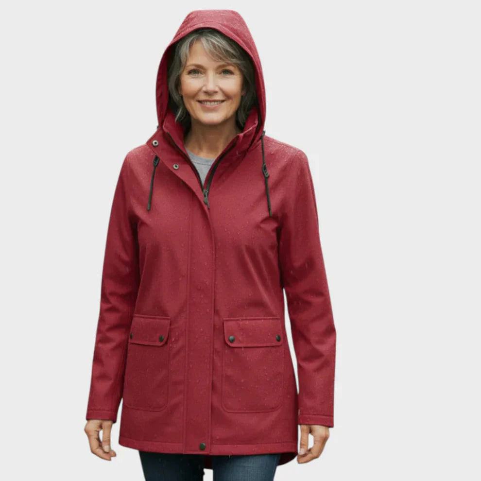 Elara Dames Regenjas – Elegante Jas met Verstelbare Taille