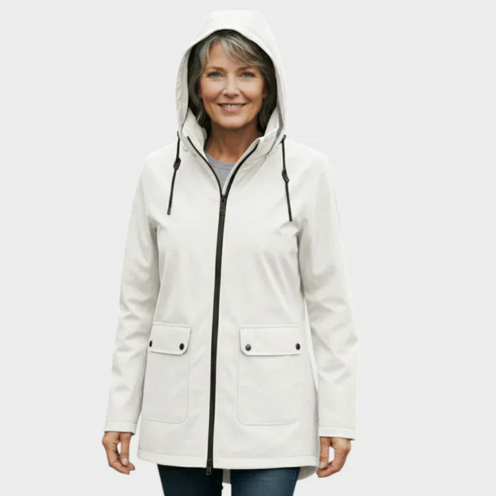 Elara Dames Regenjas – Elegante Jas met Verstelbare Taille