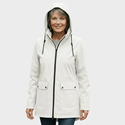 Elara Dames Regenjas – Elegante Jas met Verstelbare Taille
