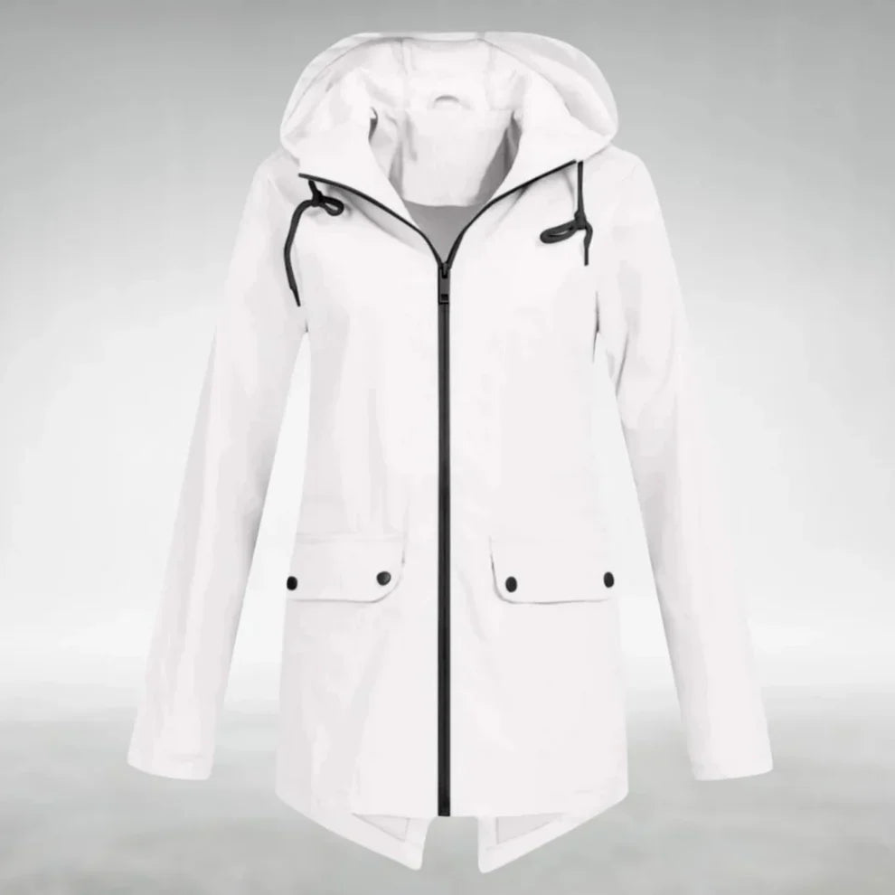 Elara Dames Regenjas – Elegante Jas met Verstelbare Taille