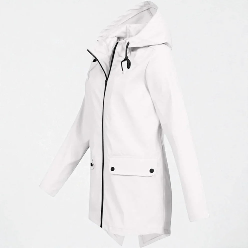 Elara Dames Regenjas – Elegante Jas met Verstelbare Taille