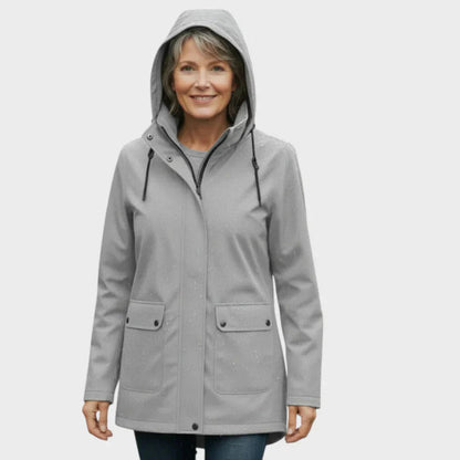 Elara Dames Regenjas – Elegante Jas met Verstelbare Taille