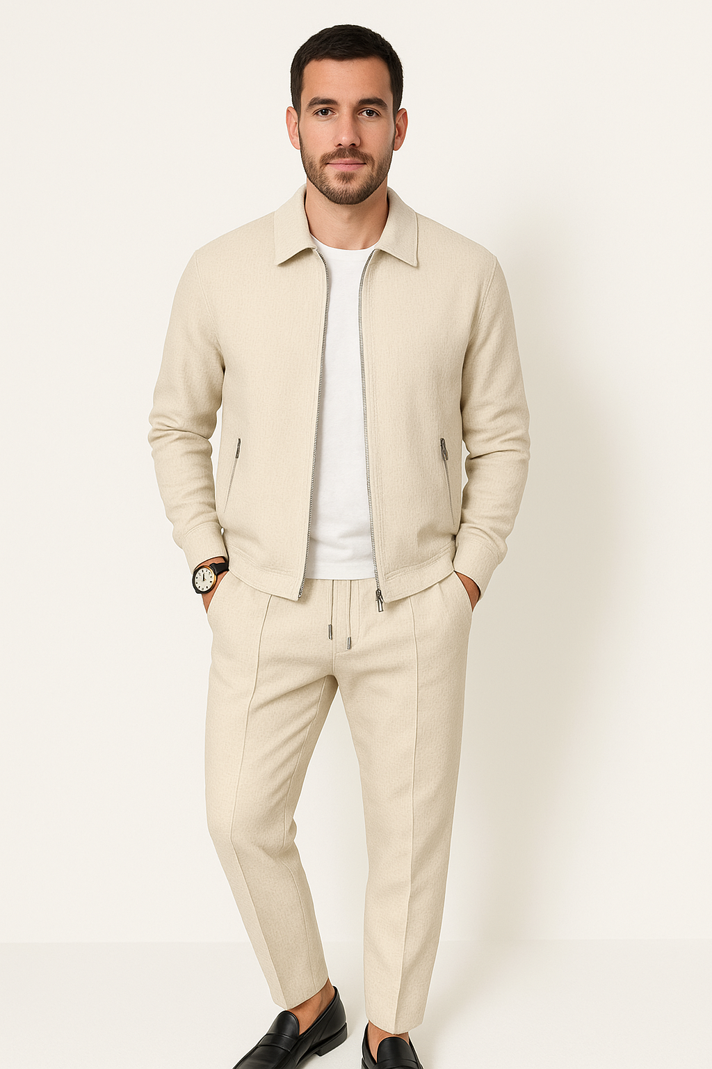 Heren Wafelset Milan | Comfortabele Top en Broek Set