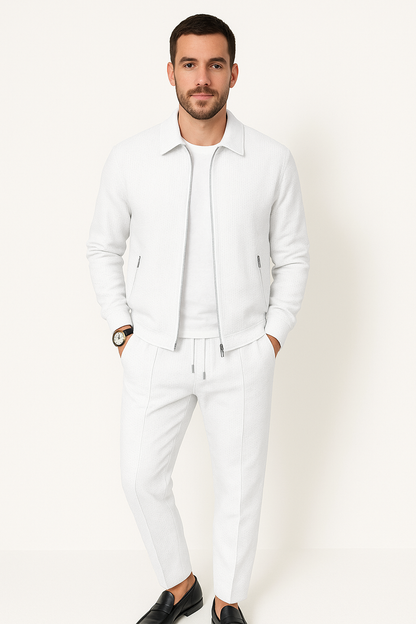 Heren Wafelset Milan | Comfortabele Top en Broek Set