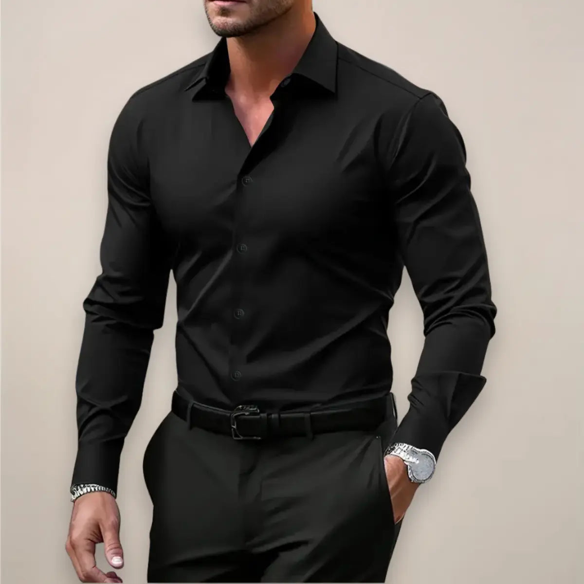 Moderne heren slim fit overhemd Luvano met stretch comfort
