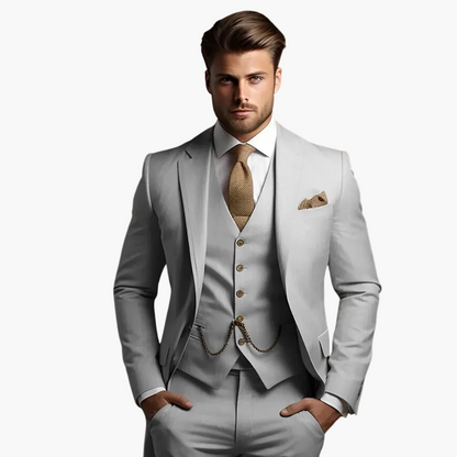Heren Klassiek Drie-delig Kostuum voor Bruiloft en Feest – Slim Fit, Elegante Stijl