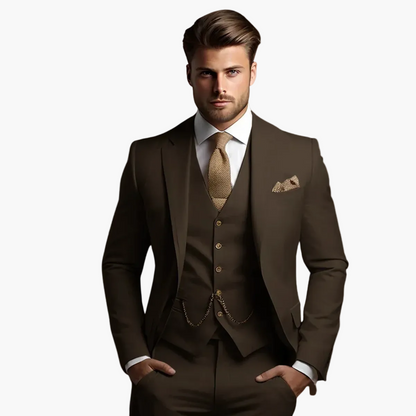 Heren Klassiek Drie-delig Kostuum voor Bruiloft en Feest – Slim Fit, Elegante Stijl