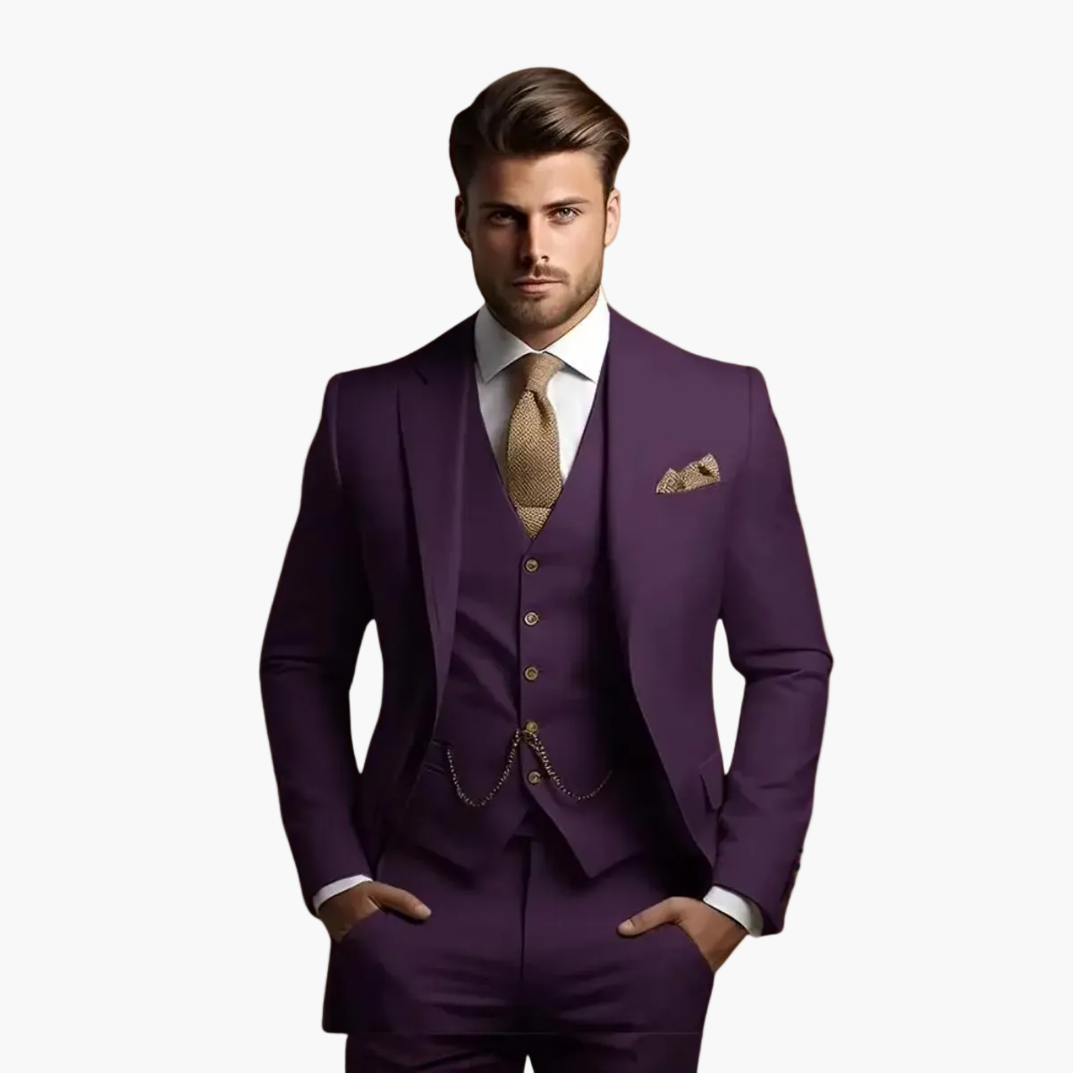 Heren Klassiek Drie-delig Kostuum voor Bruiloft en Feest – Slim Fit, Elegante Stijl
