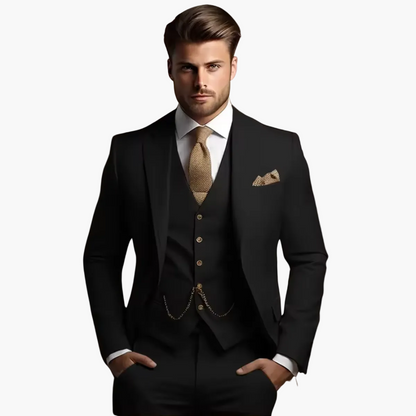 Heren Klassiek Drie-delig Kostuum voor Bruiloft en Feest – Slim Fit, Elegante Stijl