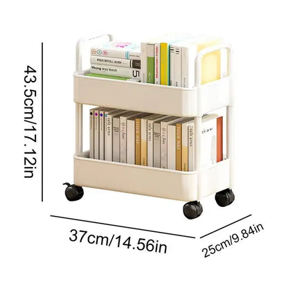 BoekRol Trolley – Verrijdbare Boekenkast met 2 Verdiepingen