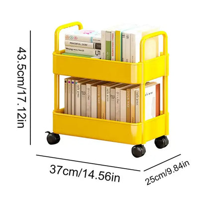 BoekRol Trolley – Verrijdbare Boekenkast met 2 Verdiepingen