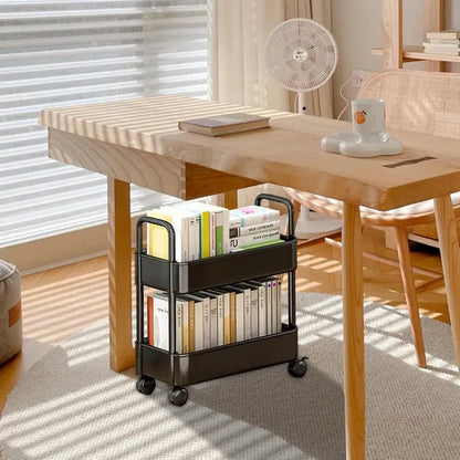 BoekRol Trolley – Verrijdbare Boekenkast met 2 Verdiepingen