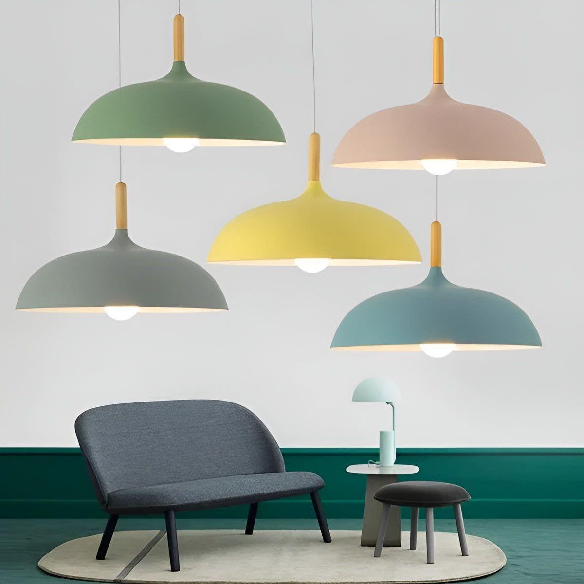 Scandinavische Eiken Hanglamp 1,5 Meter – E27 LED Verlichting