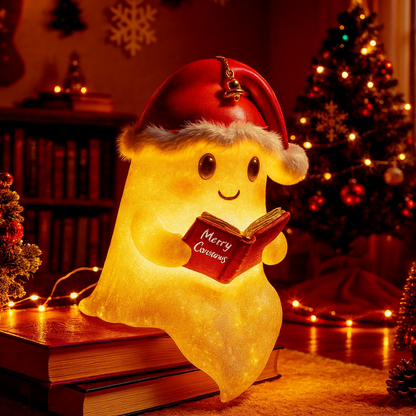 Kerst Lichtfiguur Spookje 15 cm – LED Kerstdecoratie met Muts