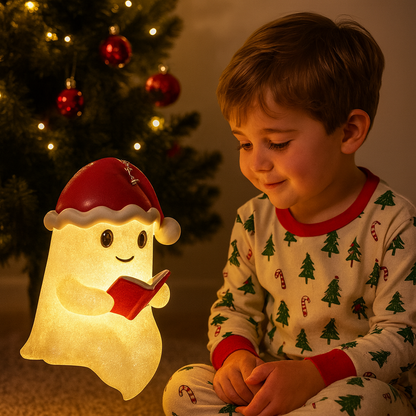Kerst Lichtfiguur Spookje 15 cm – LED Kerstdecoratie met Muts