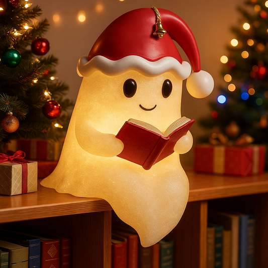 Kerst Lichtfiguur Spookje 15 cm – LED Kerstdecoratie met Muts
