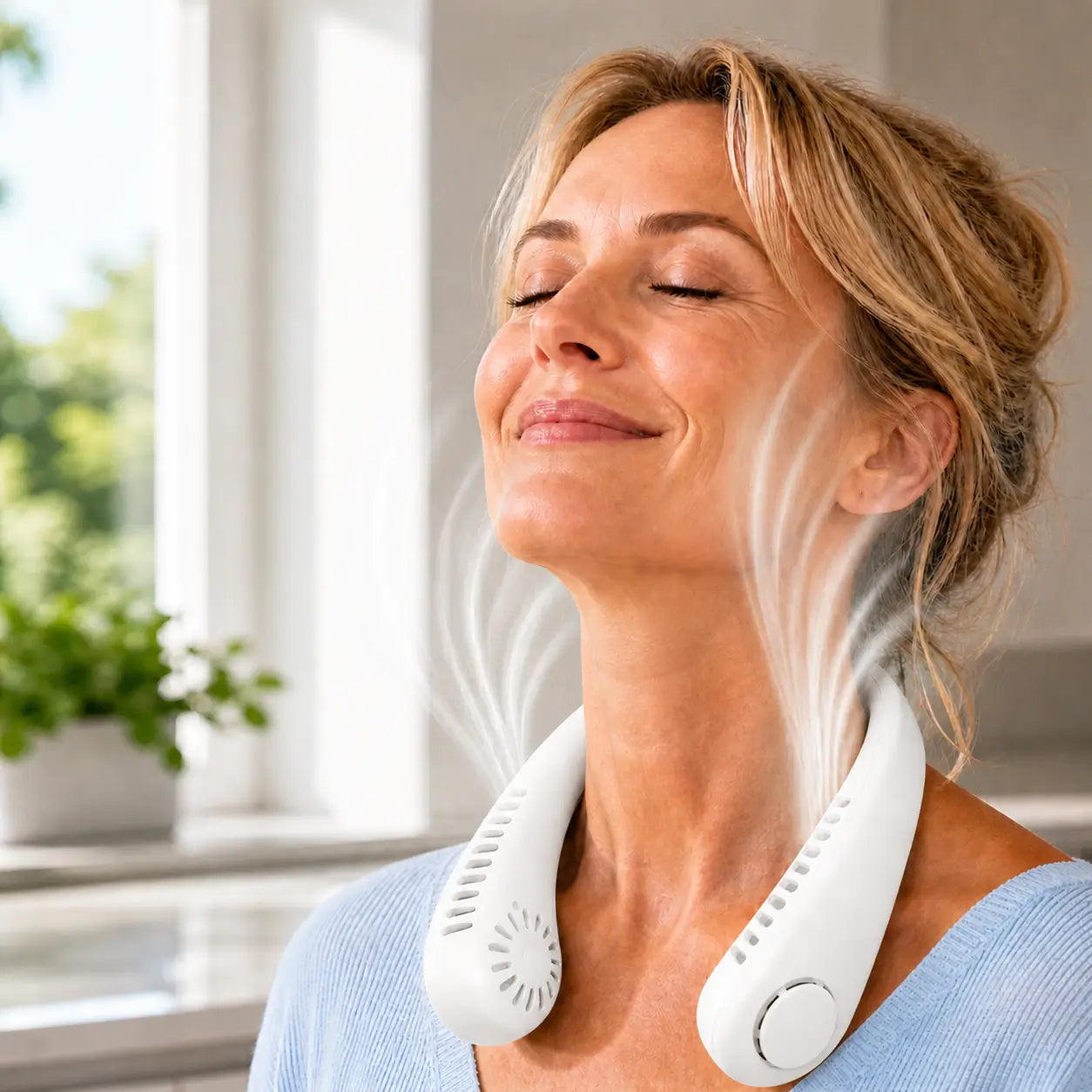 NekBries Draagbare Nekventilator Oplaadbaar USB 3 Snelheden Lichtgewicht