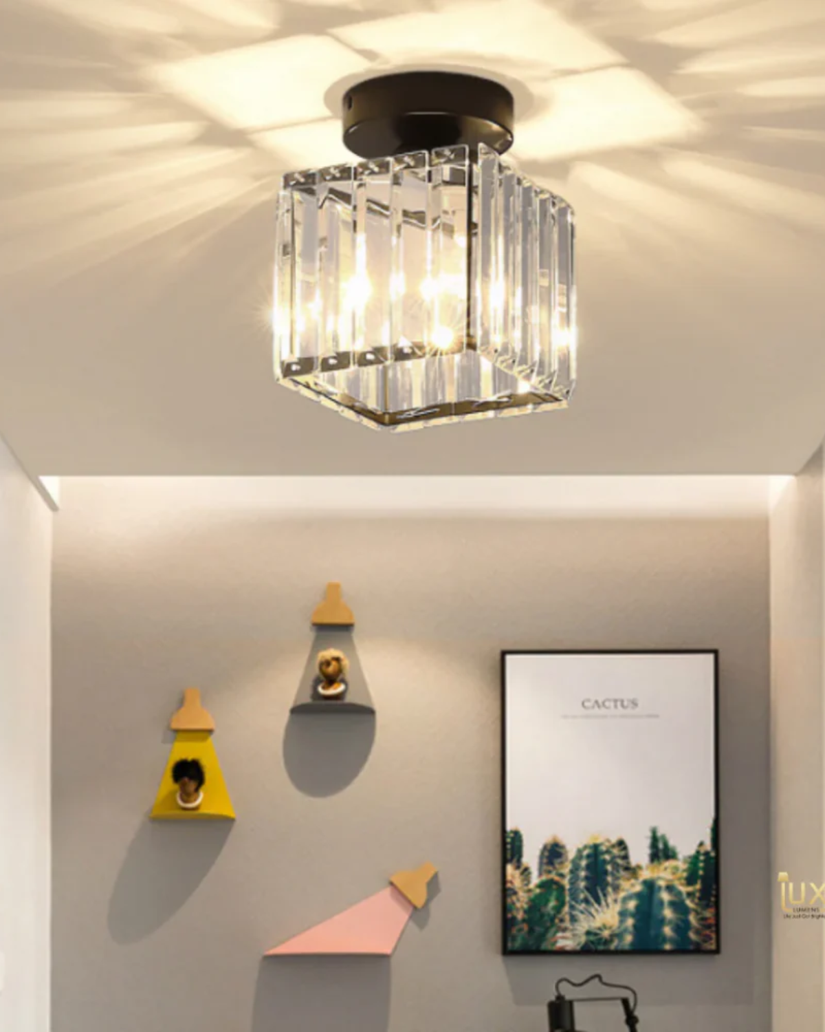 Prismalux Plafondlamp – Glazen Designlamp met Warme Gloed